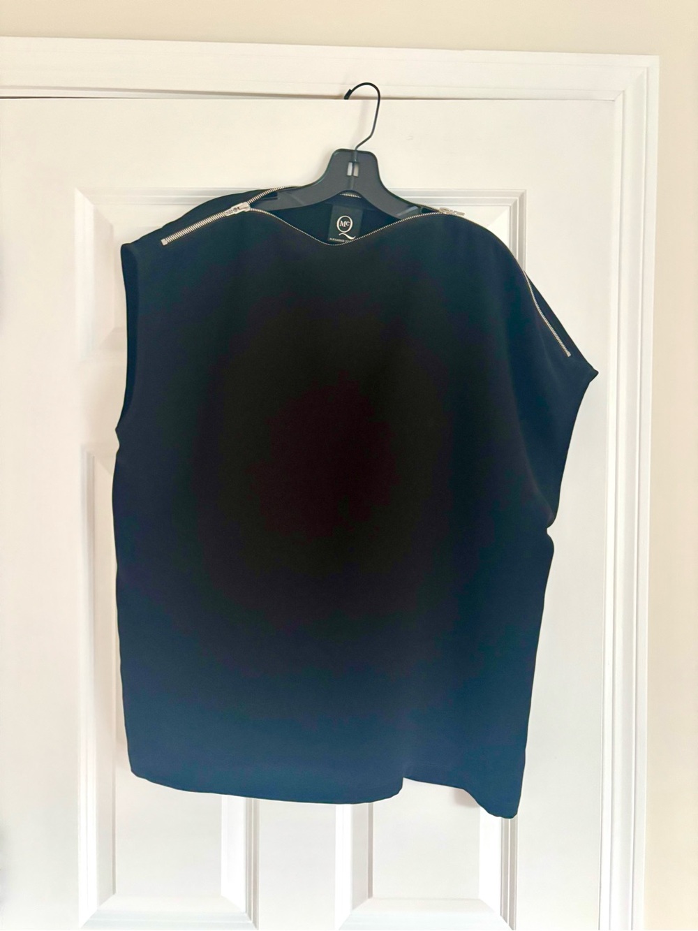 Alexander McQueen Black Sleeveless Top with Shoulder Zips
